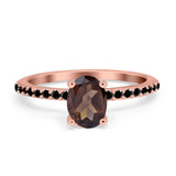 Art Deco Oval Natural Stone Wedding Ring