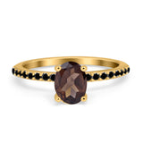 Art Deco Oval Natural Stone Wedding Ring