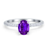 Vintage Style Oval Natural Stone Ring
