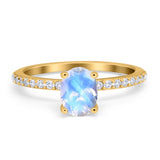 Vintage Style Oval Natural Stone Ring