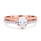 Art Deco Pear Natural Stone Wedding Ring