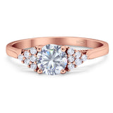 Art Deco Round Natural Stone Wedding Ring