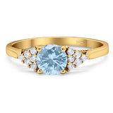 Art Deco Round Natural Stone Wedding Ring