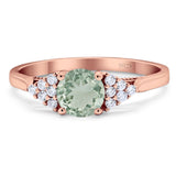 Art Deco Round Natural Stone Wedding Ring