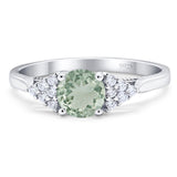 Art Deco Round Natural Stone Wedding Ring