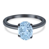  Oval Natural Stone Solitaire Cathedral Ring