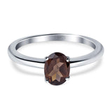 Art Deco Oval Natural Stone Solitaire Ring