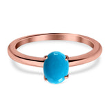 Art Deco Oval Natural Stone Solitaire Ring