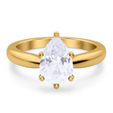 Pear Teardrop Natural Stone Cathedral Ring