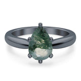 Pear Teardrop Natural Stone Cathedral Ring