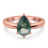 Pear Teardrop Natural Stone Cathedral Ring