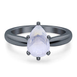 Pear Teardrop Natural Stone Cathedral Ring