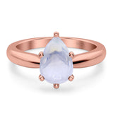 Pear Teardrop Natural Stone Cathedral Ring