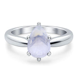 Pear Teardrop Natural Stone Cathedral Ring