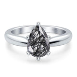 Pear Teardrop Natural Stone Cathedral Ring