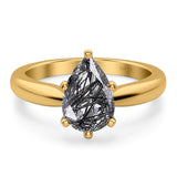 Pear Teardrop Natural Stone Cathedral Ring