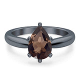 Pear Teardrop Natural Stone Cathedral Ring