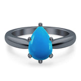 Pear Teardrop Natural Stone Cathedral Ring