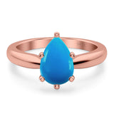 Pear Teardrop Natural Stone Cathedral Ring