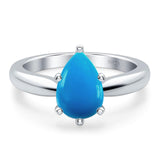 Pear Teardrop Natural Stone Cathedral Ring