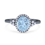 Art Deco Oval Natural Stone Wedding Ring