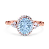 Art Deco Oval Natural Stone Wedding Ring