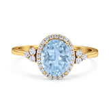 Art Deco Oval Natural Stone Wedding Ring