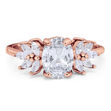 Art Deco Oval Natural Stone Floral Ring