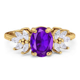 Art Deco Oval Natural Stone Floral Ring