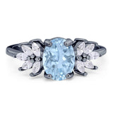 Art Deco Oval Natural Stone Floral Ring