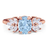 Art Deco Oval Natural Stone Floral Ring