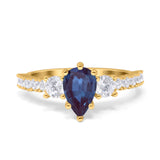Pear Teardrop Natural Stone Trellis Ring