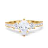 Pear Teardrop Natural Stone Trellis Ring