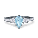 Pear Teardrop Natural Stone Trellis Ring