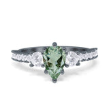 Pear Teardrop Natural Stone Trellis Ring