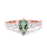 Pear Teardrop Natural Stone Trellis Ring
