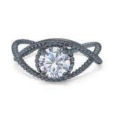 Minimalist Round Natural Stone Solitaire Ring