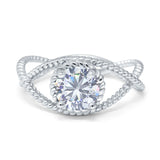 Minimalist Round Natural Stone Solitaire Ring