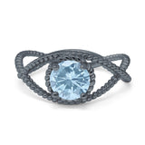 Minimalist Round Natural Stone Solitaire Ring