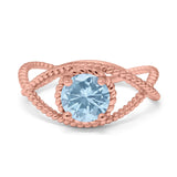 Minimalist Round Natural Stone Solitaire Ring