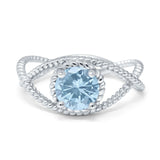 Minimalist Round Natural Stone Solitaire Ring