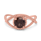 Minimalist Round Natural Stone Solitaire Ring