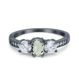 Three Stone Oval Natural Stone Trio Ring