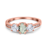 Three Stone Oval Natural Stone Trio Ring