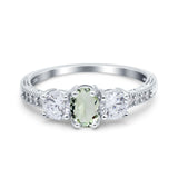 Three Stone Oval Natural Stone Trio Ring