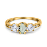 Three Stone Oval Natural Stone Trio Ring