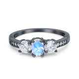 Three Stone Oval Natural Stone Trio Ring