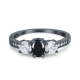 Three Stone Oval Natural Stone Trio Ring