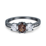 Three Stone Oval Natural Stone Trio Ring