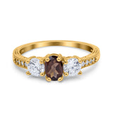 Three Stone Oval Natural Stone Trio Ring